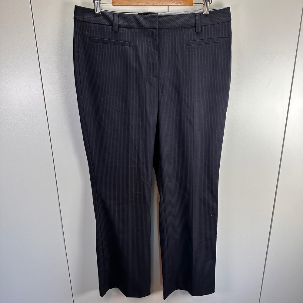 Lands' End Women's Pinstripe Trouser Leg Mid‎ Rise Dress Pants Size 12 Career